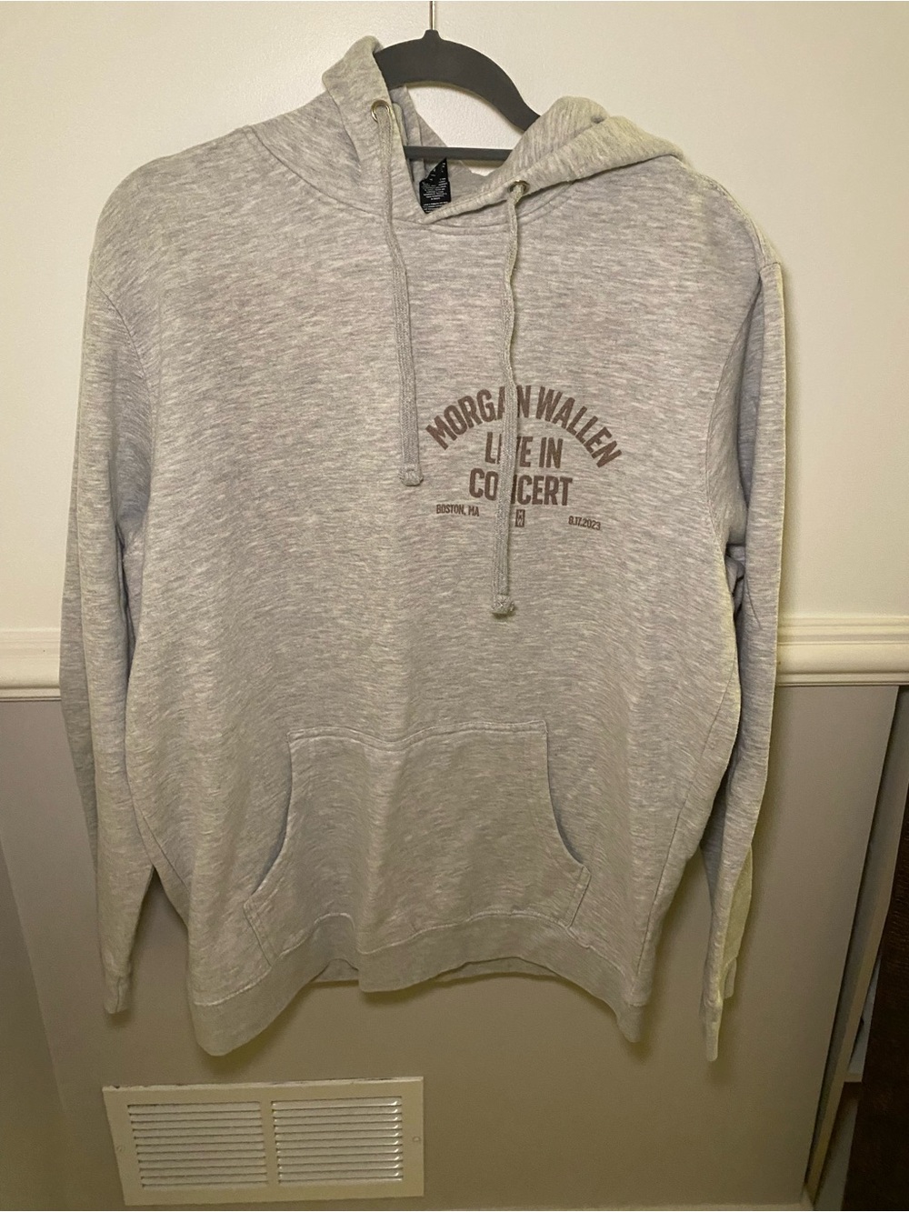 Morgan Wallen Boston MA Light Gray Hoodie